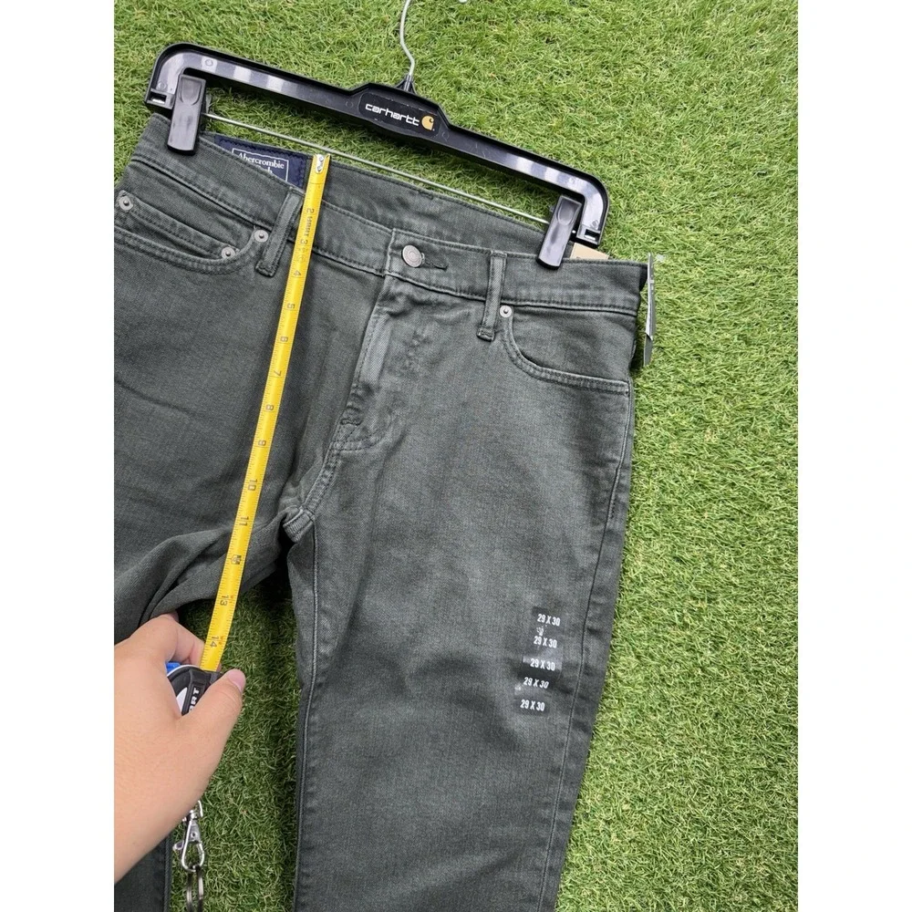 Abercrombie & Fitch Jeans Mens 29x30 Felix Super Slim Dark Green Denim Stretch